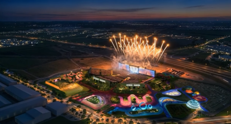 “Vista aérea del concierto de Shakira en Macondo Park, Madrid 2026”