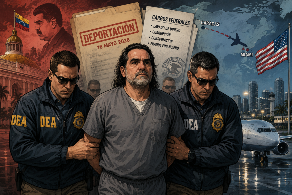 Alex Saab escoltado por agentes federales tras su deportación a Estados Unidos