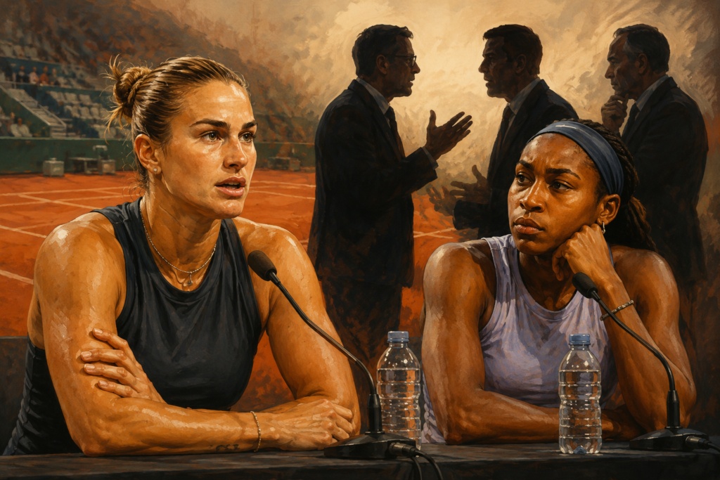 Aryna Sabalenka y Coco Gauff durante la polémica por el boicot Roland Garros premios