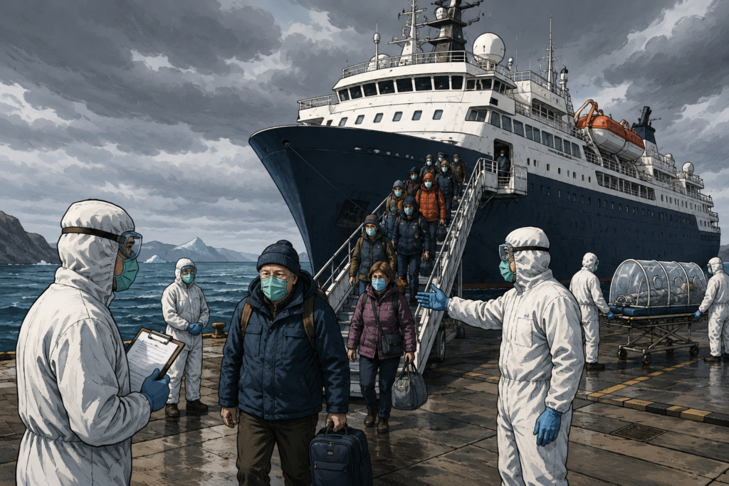 Evacuación sanitaria de pasajeros del crucero MV Hondius por brote de hantavirus