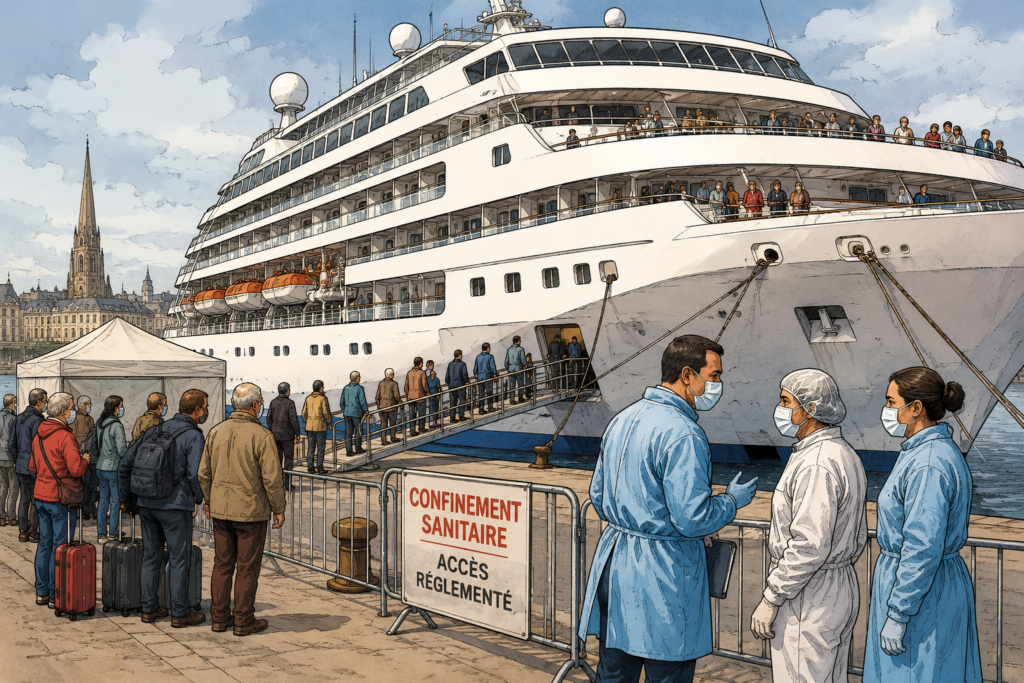 Crucero confinado en el puerto de Burdeos tras un brote de norovirus con pasajeros y personal sanitario