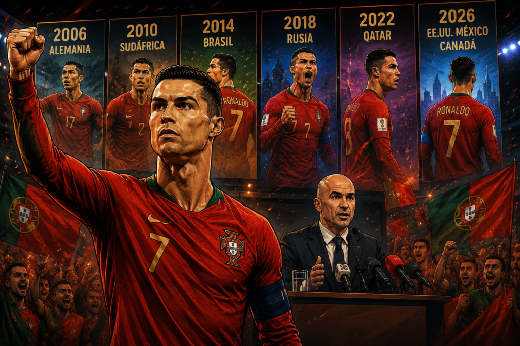 Cristiano Ronaldo celebrando su convocatoria para disputar su sexto Mundial con Portugal