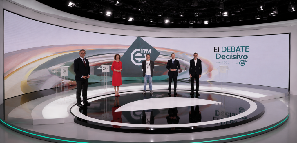 Candidatos del debate elecciones Andalucía 2026 durante el cara a cara en Canal Sur
