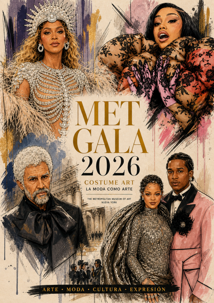 Met Gala 2026 looks en cartel artístico con celebridades y moda