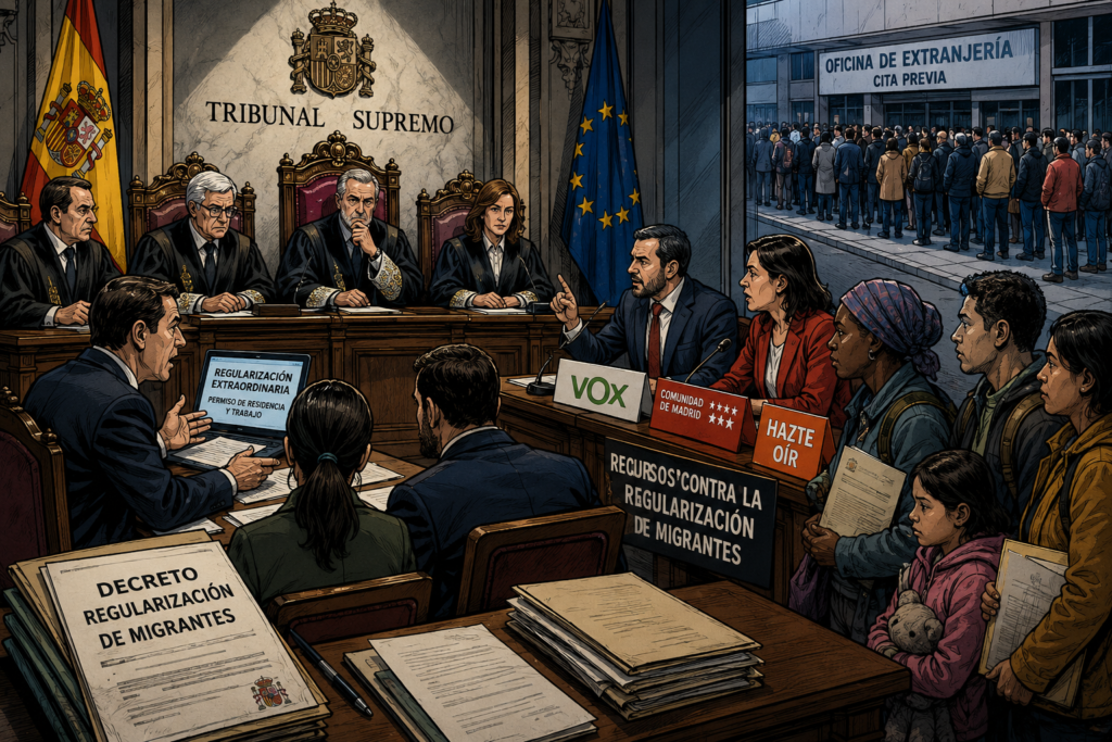 Vista judicial en el Tribunal Supremo sobre la regularización de migrantes en España