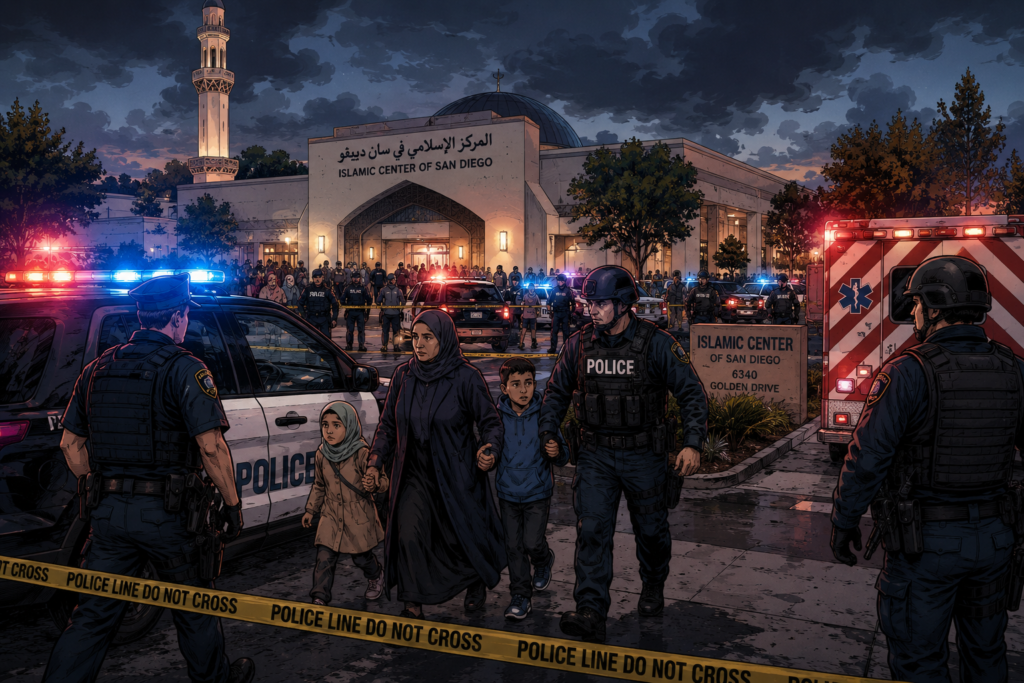 Tiroteo en mezquita de San Diego con fuerte despliegue policial en California