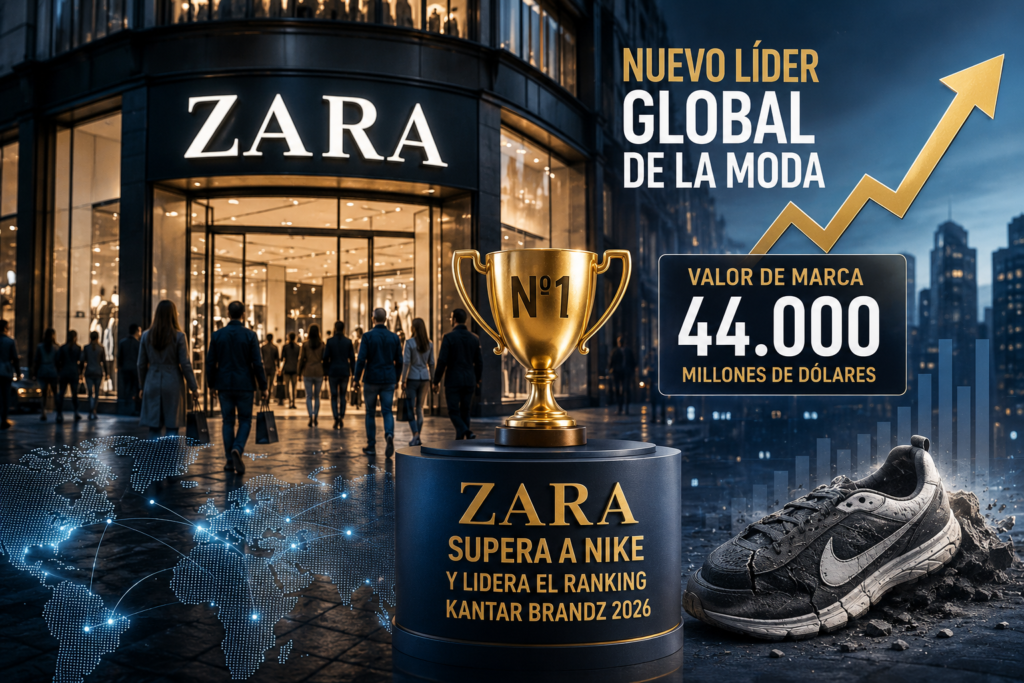 Zara supera a Nike y se convierte en la marca de moda más valiosa del mundo en 2026