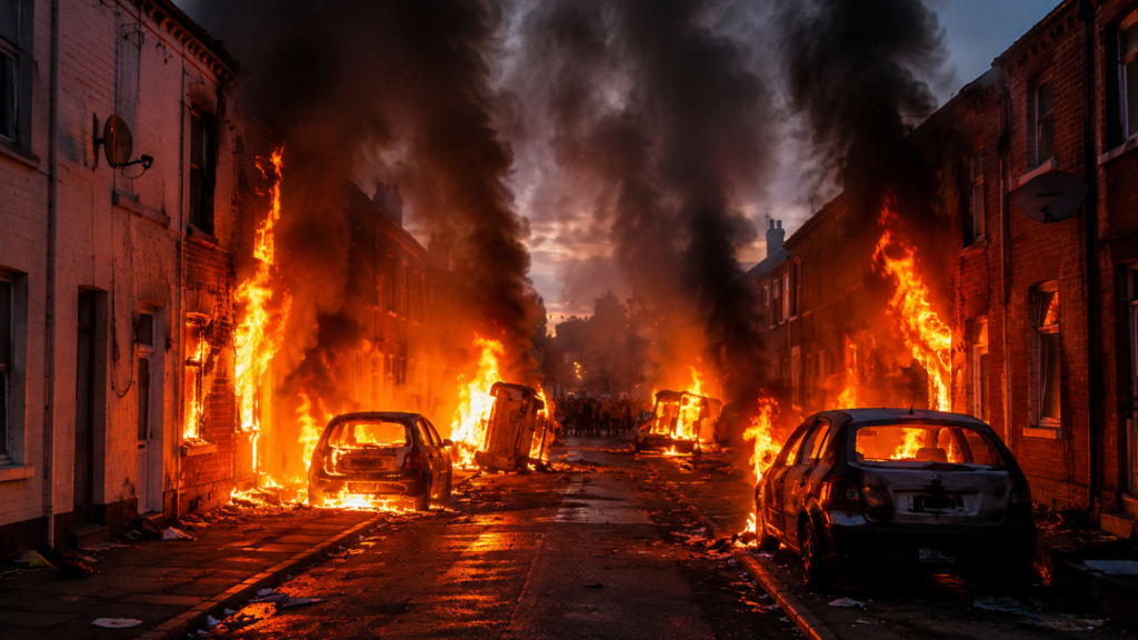 Violencia en Belfast con vehículos incendiados durante los disturbios de 2026
