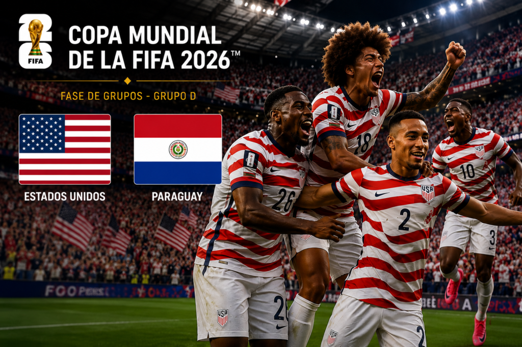 Jugadores de Estados Unidos celebran una victoria frente a Paraguay durante el Mundial 2026