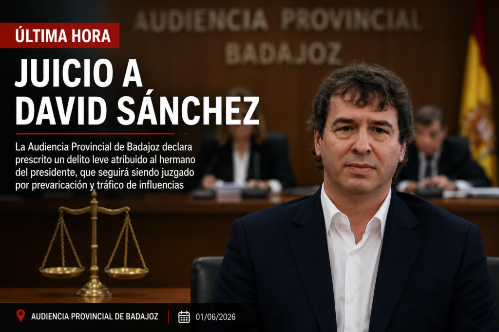 Juicio a David Sánchez en la Audiencia Provincial de Badajoz por presunta prevaricación y tráfico de influencias