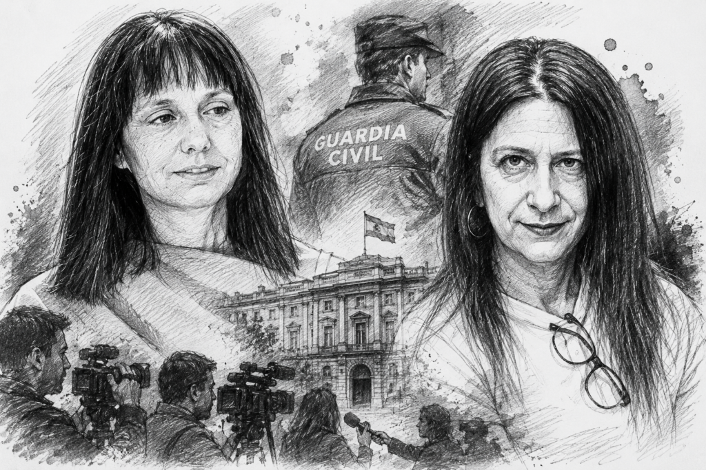 Ilustración editorial de Leire Díez y Mercedes González en una composición relacionada con la investigación de la Guardia Civil