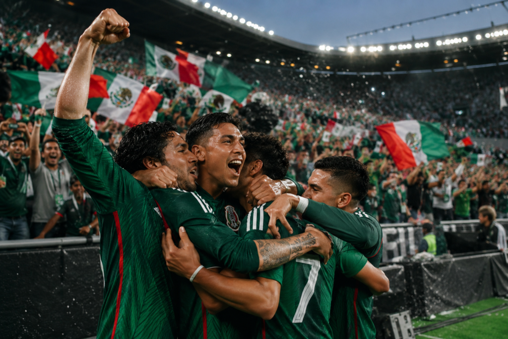 México clasificado Mundial 2026 celebrando con su afición