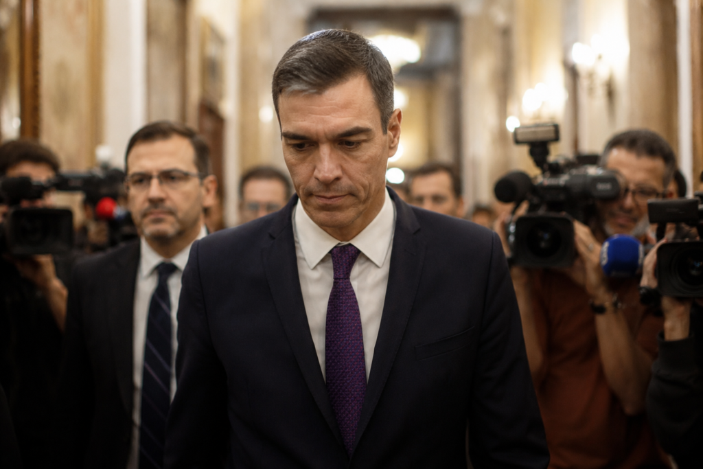 Pedro Sánchez durante una etapa de crisis política y presión sobre el PSOE en 2026