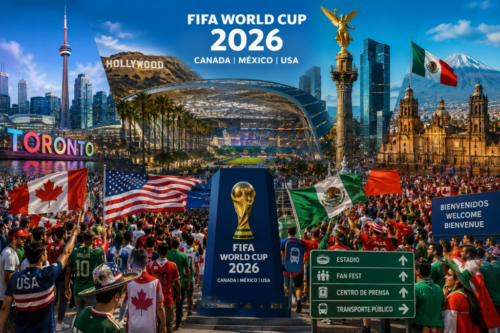 Aficionados y ciudades organizadoras durante los preparativos del Mundial 2026 en Estados Unidos, Canadá y México