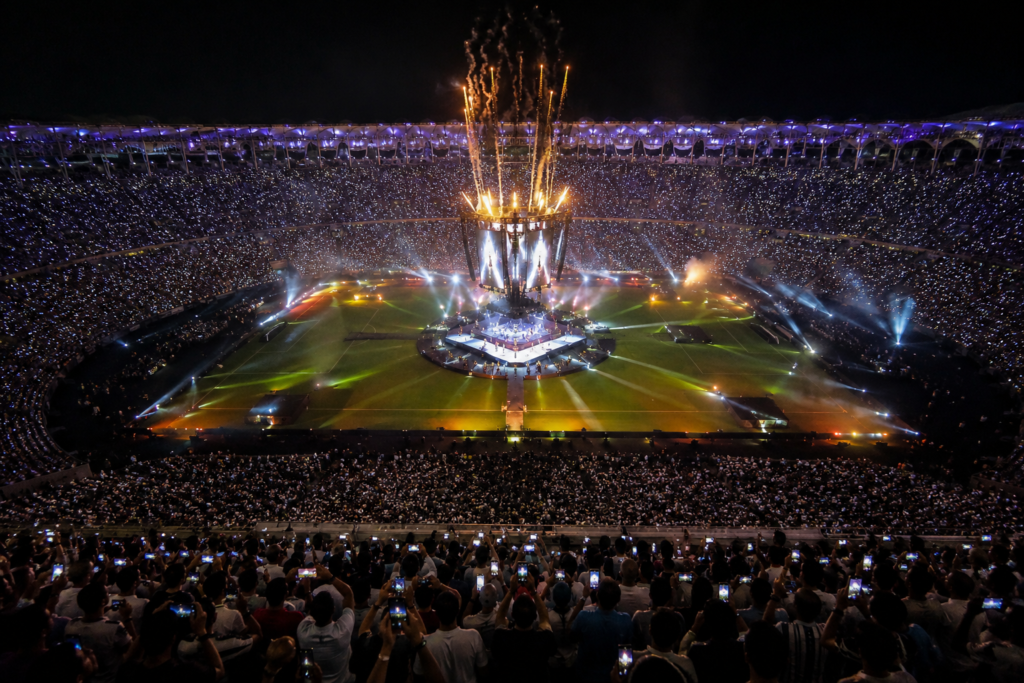 show de medio tiempo final Mundial 2026 en estadio lleno