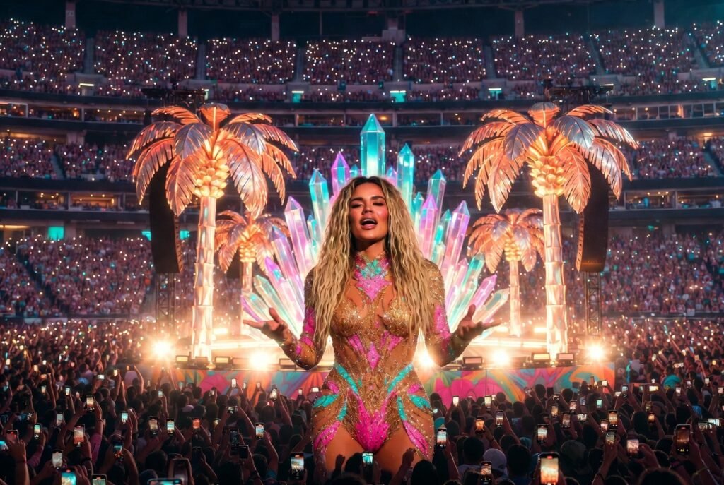 Karol G Tropitour 2026 durante el concierto inaugural en Chicago