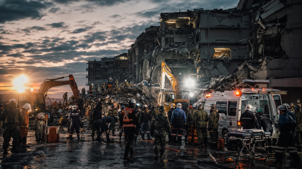 Equipos de rescate trabajan tras el terremoto en Japón 2026 en Kumamoto