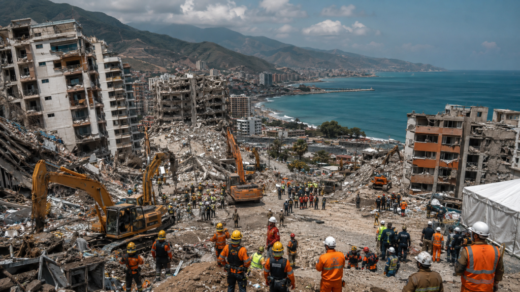 Terremoto de Venezuela 2026 y edificios dañados en La Guaira
