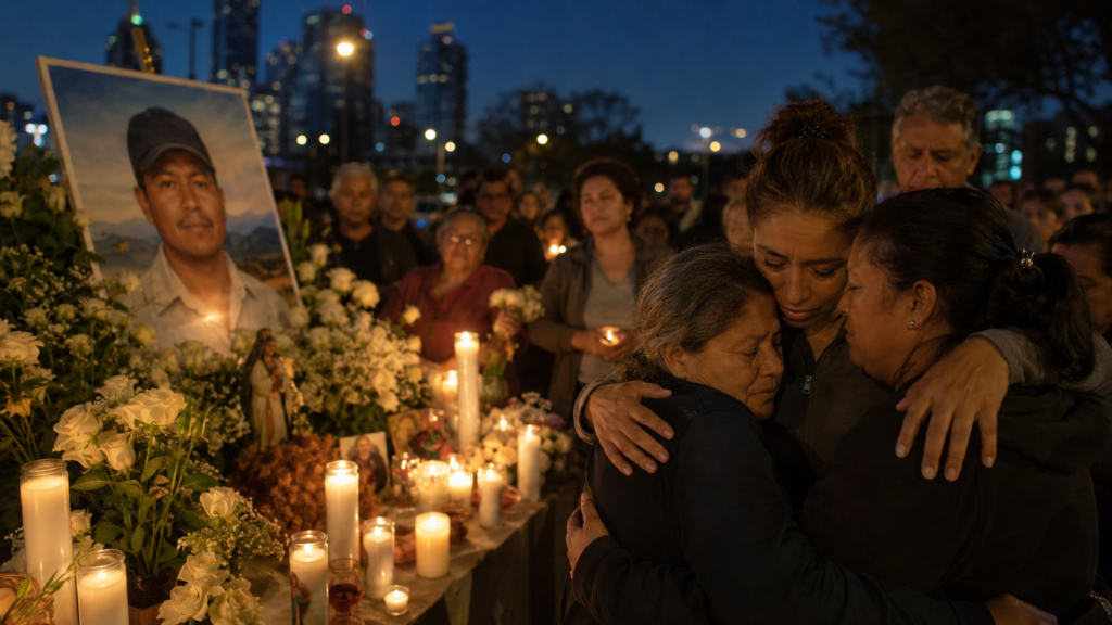vigilia por Lorenzo Salgado Araujo tras la muerte del mexicano por ICE en Houston
