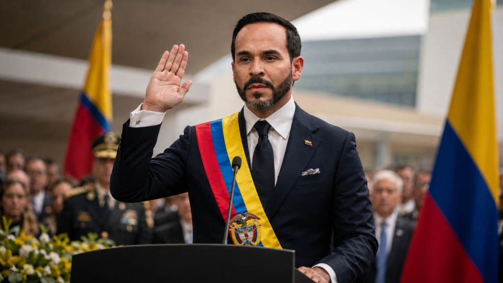 Abelardo de la Espriella, nuevo presidente de Colombia, durante su investidura en Cali