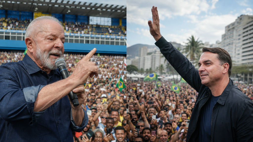 Elecciones Brasil 2026 con Lula y Flávio Bolsonaro durante el inicio de la campaña presidencial