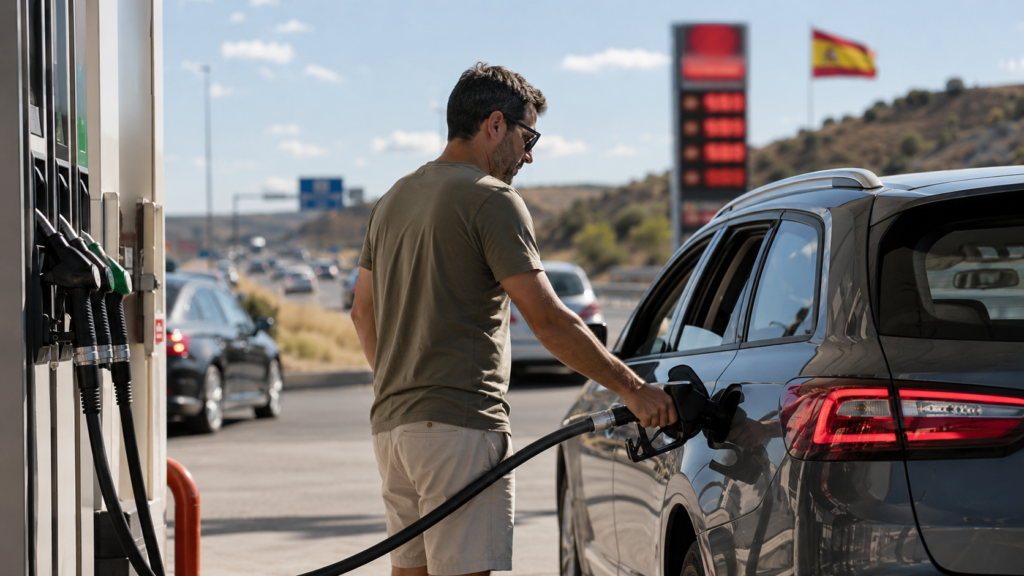 Precio de la gasolina en España durante la subida de los carburantes de agosto de 2026