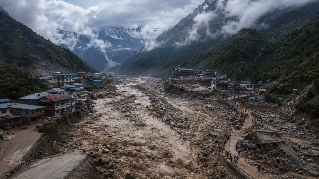 Riada en Nepal y Tíbet tras el colapso de un glaciar en el Himalaya