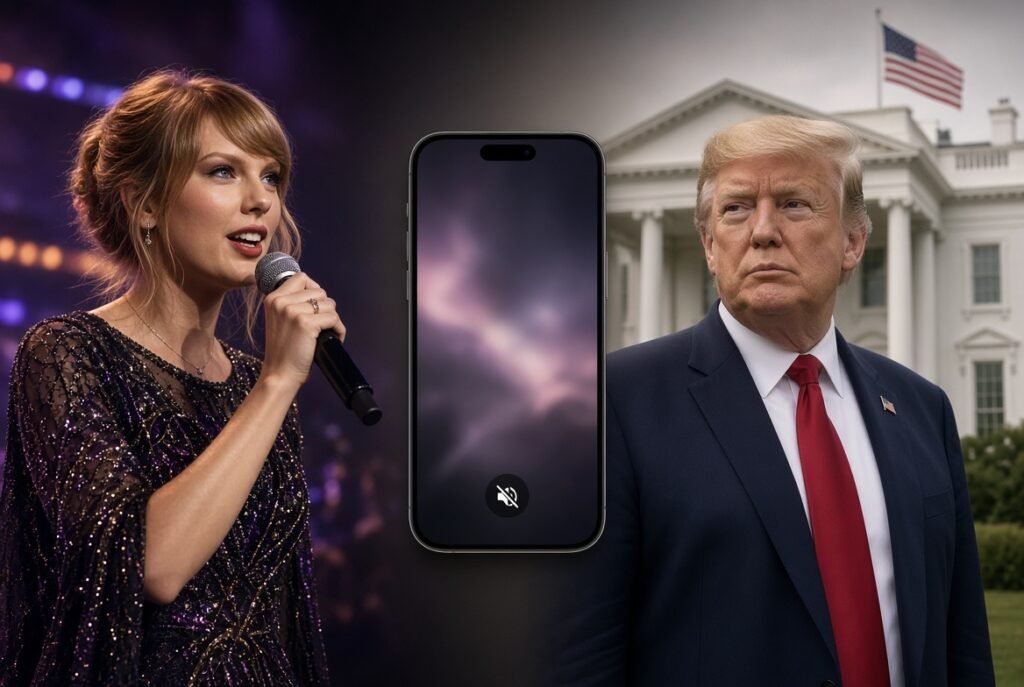 Taylor Swift y Donald Trump tras la retirada de canciones de vídeos de TikTok vinculados al presidente