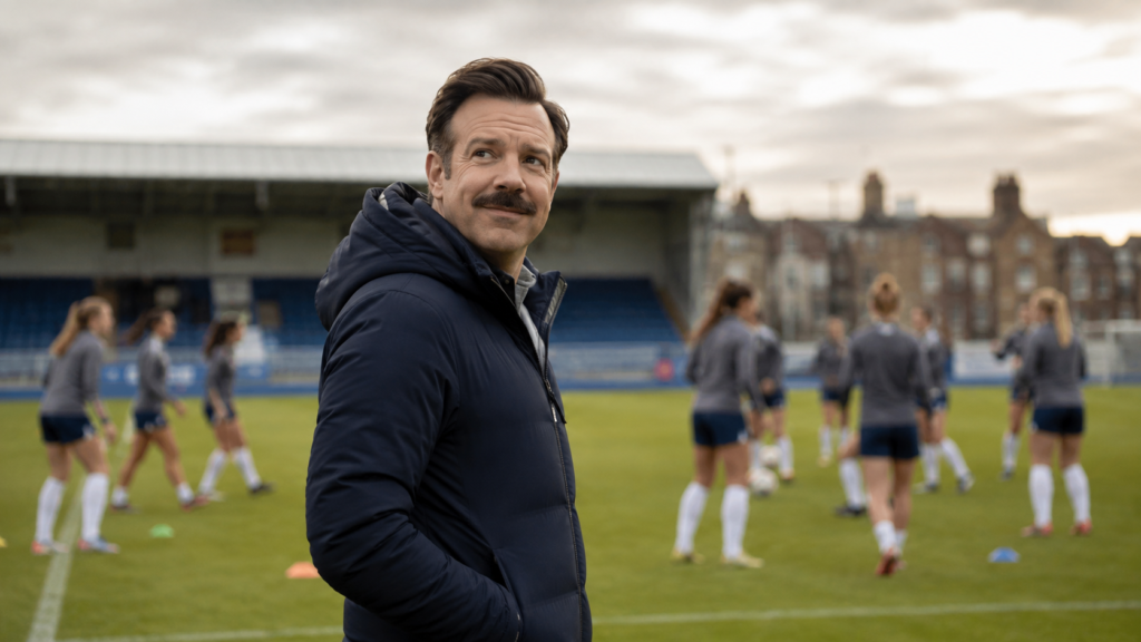 Ted Lasso temporada 4 con Jason Sudeikis entrenando al nuevo equipo femenino