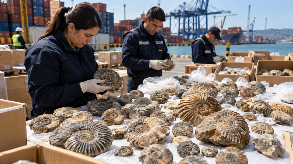 222 fósiles de contrabando en Chile con unos 110 millones de años