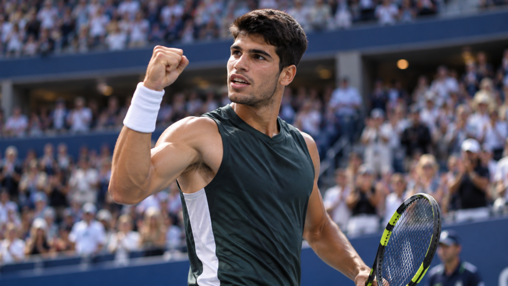 Carlos Alcaraz en el US Open 2026 tras clasificarse para octavos de final