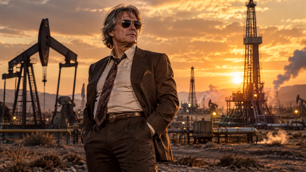 Tom Cruise caracterizado como Digger Rockwell en la película Digger de 2026