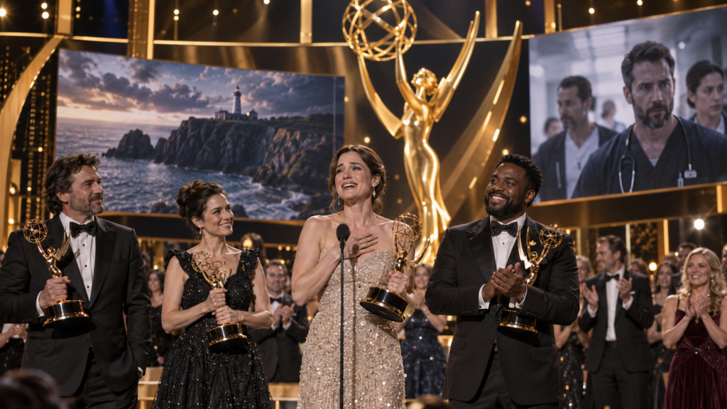 Ganadores Emmy 2026 durante la ceremonia de televisión en Los Ángeles