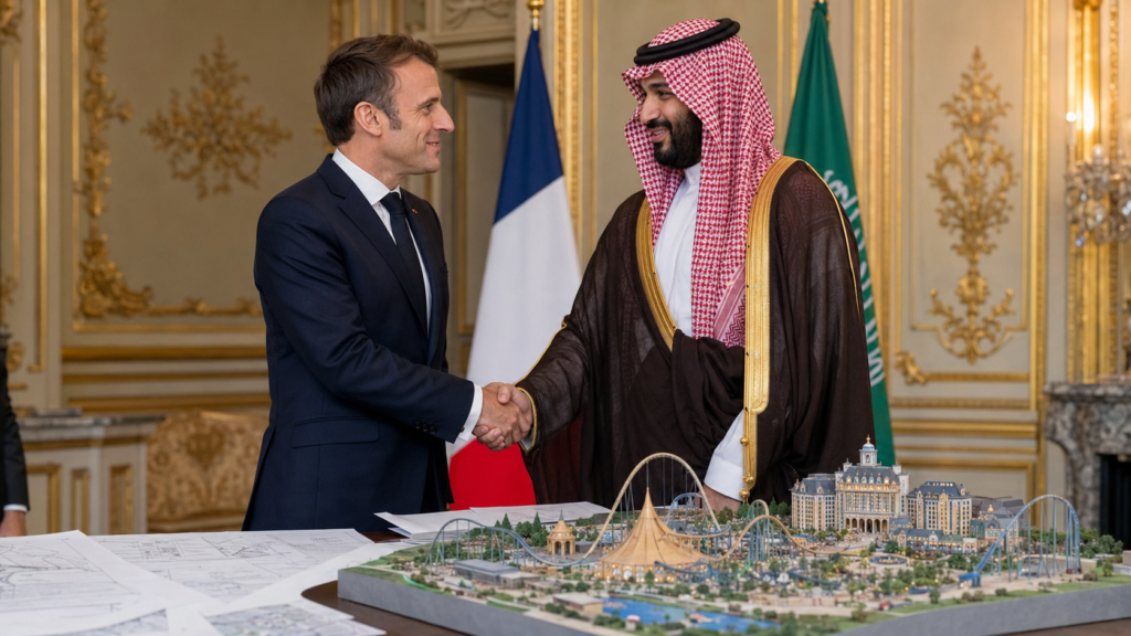Macron y Bin Salmán acuerdan impulsar parques temáticos cerca de París por 6.000 millones