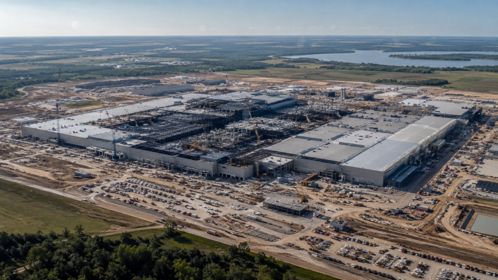 Nuevo edificio de Elon Musk Terafab en Texas para fabricar chips de inteligencia artificial