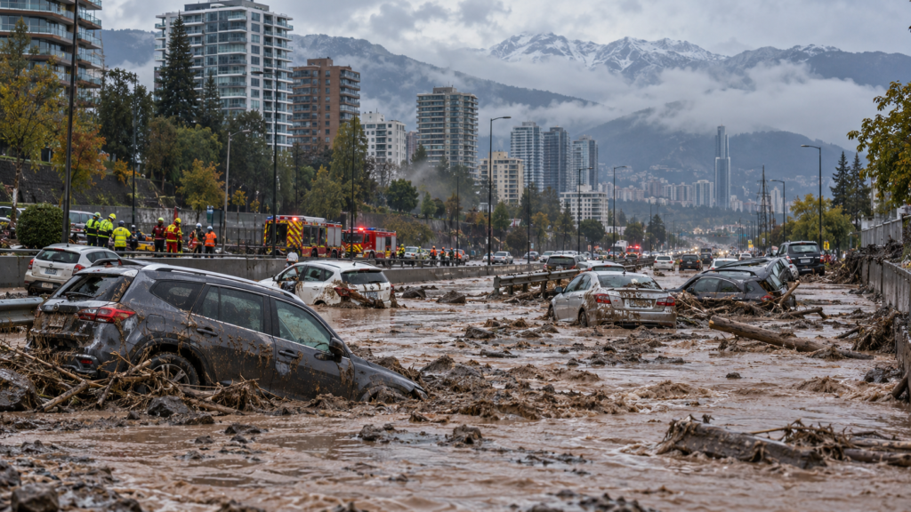 Aluvión en Santiago de Chile provoca inundaciones y daños en Las Condes