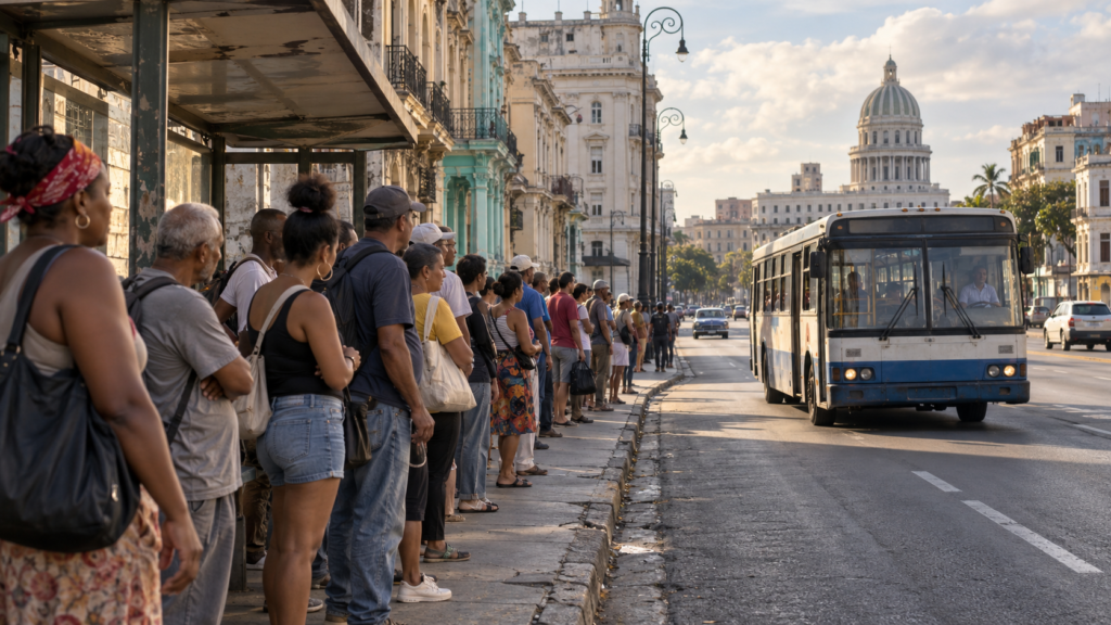Crisis del transporte público en Cuba por la falta de combustible en 2026