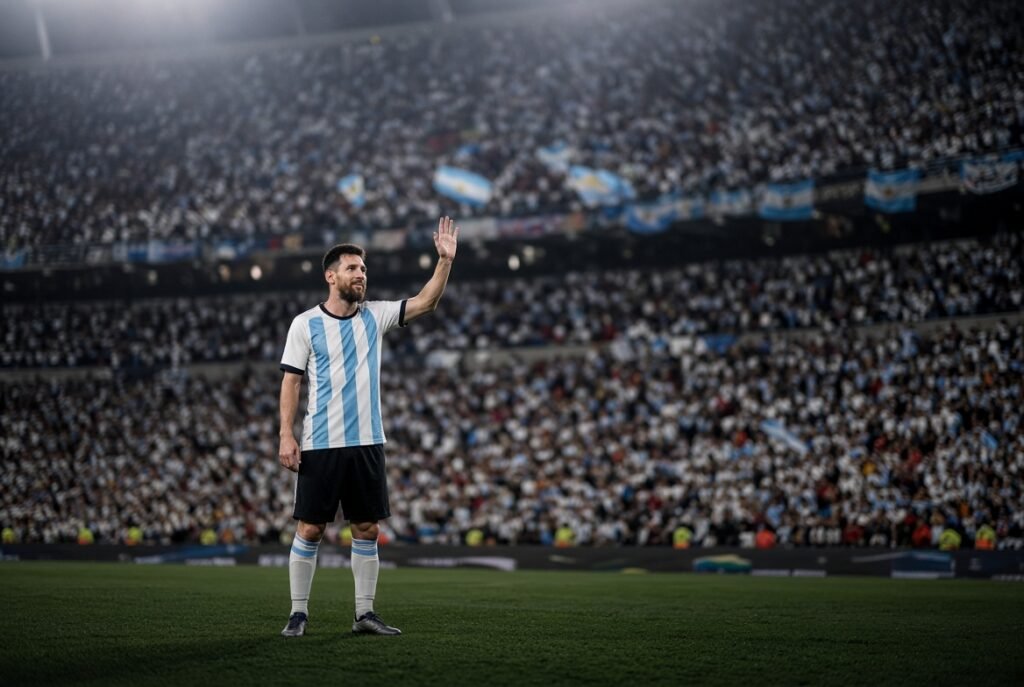 Despedida de Messi de Argentina durante su último partido con la selección en el Monumental
