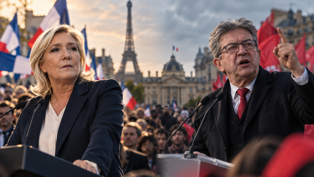 Marine Le Pen y Jean-Luc Mélenchon ante las elecciones presidenciales de Francia 2027