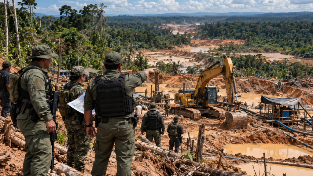 Operación contra delitos ambientales en Latinoamérica por minería ilegal y deforestación
