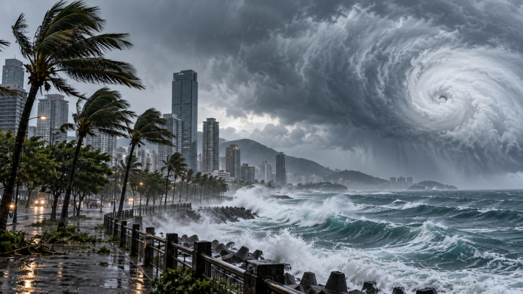 Tifón Champi en Taiwán con fuertes lluvias y vientos en octubre de 2026